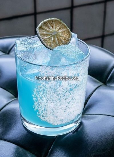 Mezcal Cocktail With Blue Curacao